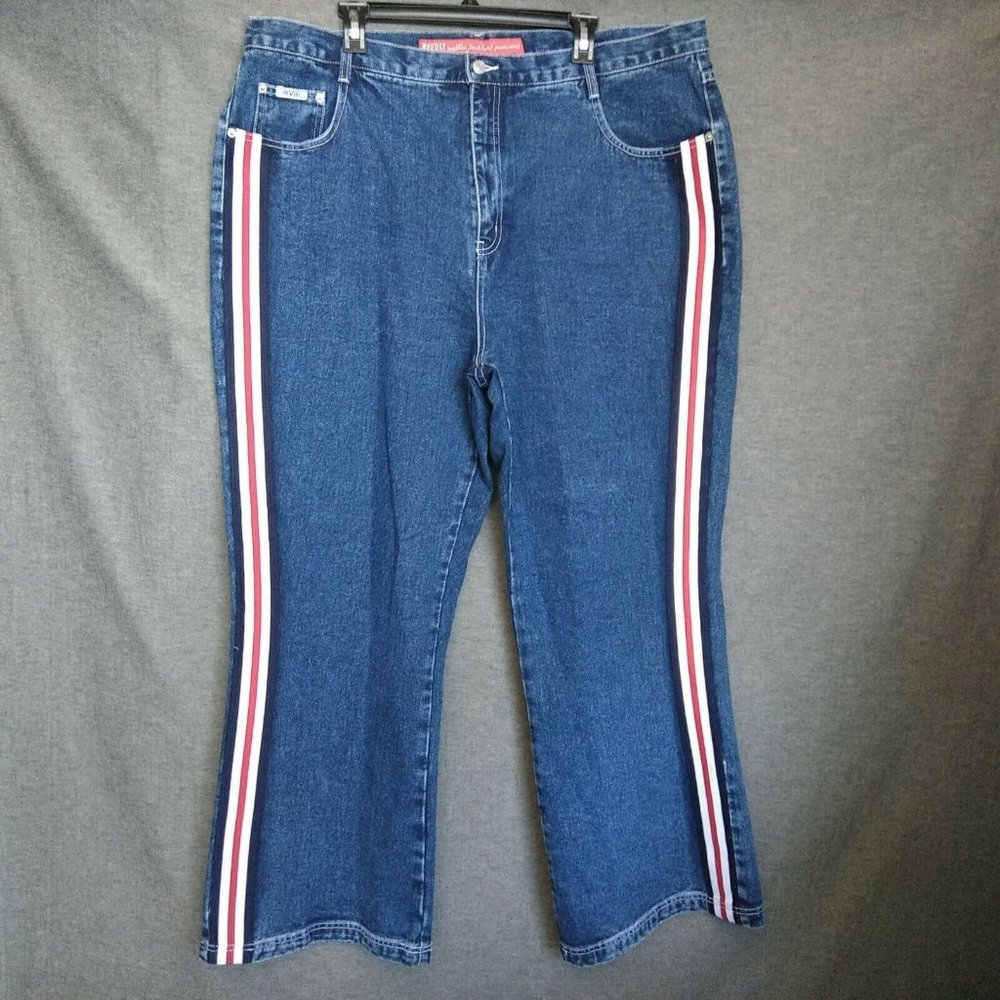 Revolt Relaxed High Rise Jean Striped Trim